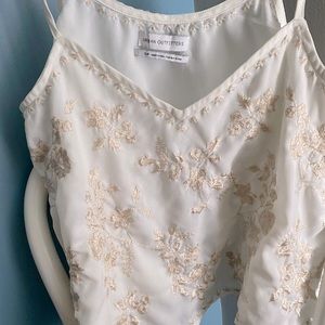 Unique urban outfitters gold embroidered tank.